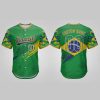 Custom Name and Number White Brazil Flag Baseball Jersey Costumes Player For WBC - Image 1
