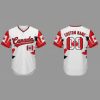 Custom Name and Number White Canada Flag Baseball Jersey Costumes Player For WBC - Image 1