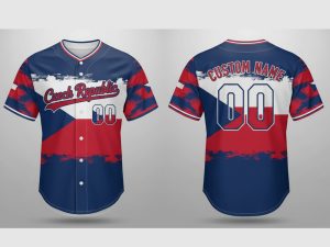 Custom Name and Number White Czech Republic Flag Baseball Jersey Costumes Player For WBC - Image 1