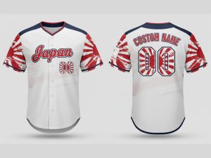 Custom Name and Number White JAPAN Flag Baseball Jersey Costumes Player For WBC - Image 1