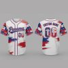 Custom Name and Number White Panama Flag Baseball Jersey Costumes Player For WBC - Image 1