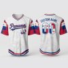 Custom Name and Number White Panama Flag Baseball Jersey For Fans WBC - Image 1