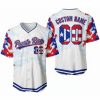 Custom Name and Number White Puerto Rico Flag Baseball Jersey For Fans WBC - Image 1