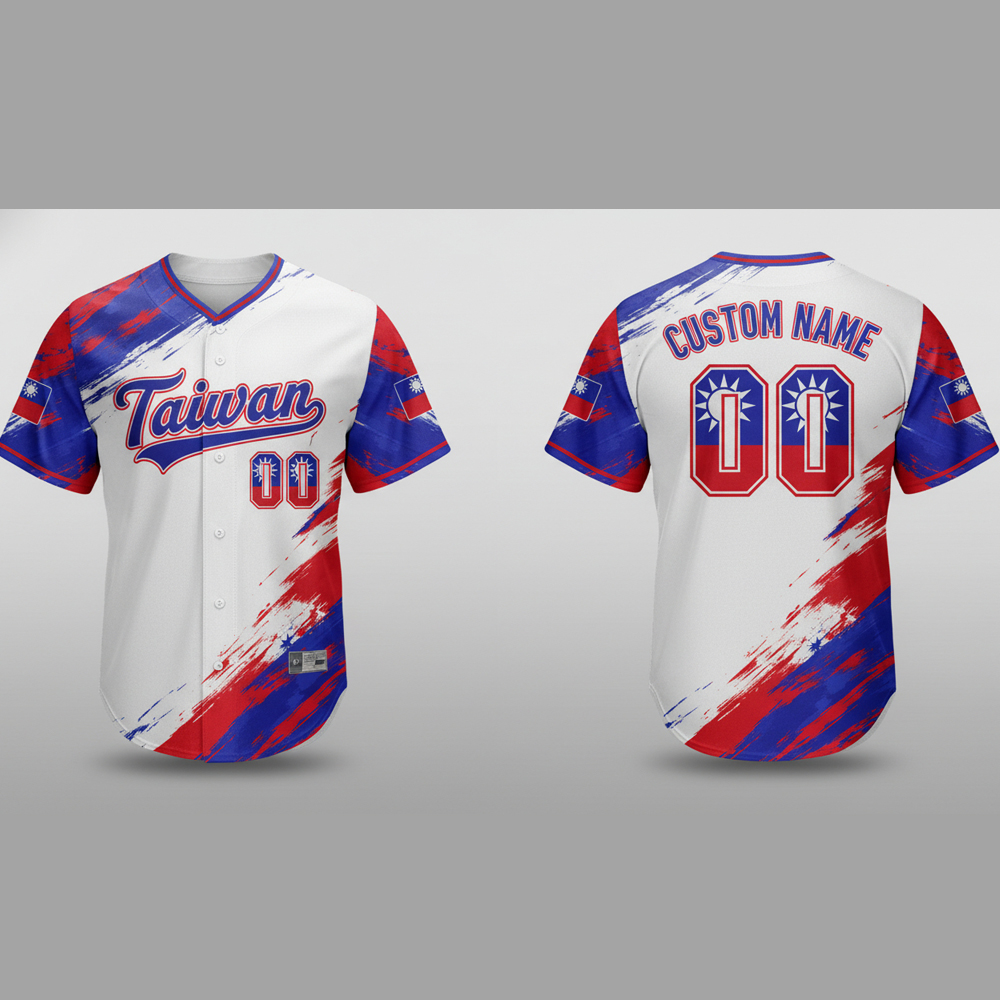 custom name and number white taiwan flag baseball jersey costumes player for wbc 1 Custom Name and Number White TAIWAN Flag Baseball Jersey Costumes Player For WBC - Image 1