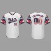Custom Name and Number White USA Flag Baseball Jersey Costumes Player For WBC - Image 1